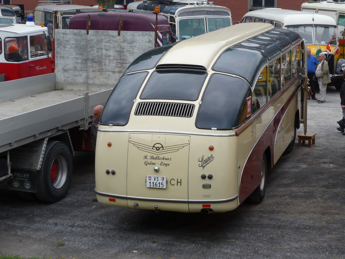 (162'278) - Ballestraz, Gr�ne - VS 11'615 - Saurer/Saurer (ex Girardet, Yverdon) am 20. Juni 2015 in Aigle, Saurertreffen