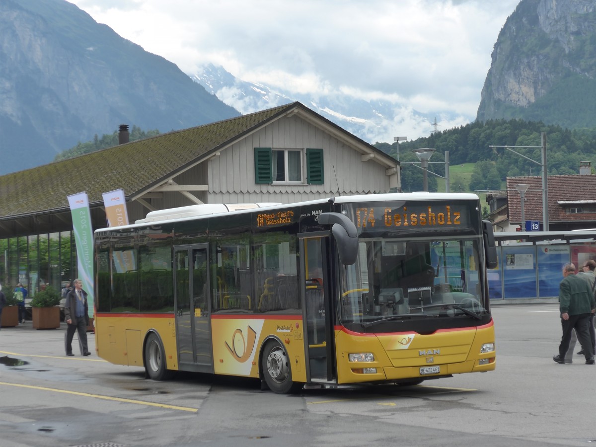 (162'404) - AVG Meiringen - Nr. 61/BE 422'461 - MAN/G�ppel am 20. Juni 2015 in Meiringen, Postautostation
