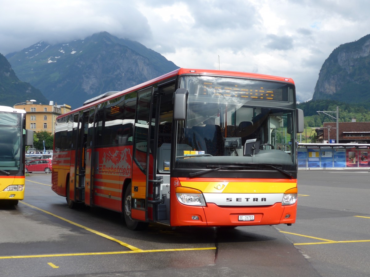 (162'424) - AFA Adelboden - Nr. 24/BE 26'701 - Setra am 20. Juni 2015 in Meiringen, Postautostation (Einsatz AVG M.)