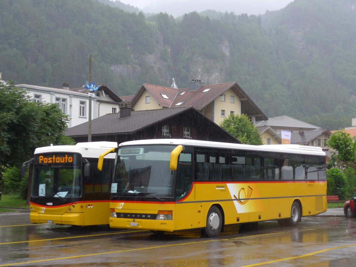 (162'427) - Fl�ck, Brienz - Nr. 9/BE 156'358 - Setra (ex Nr. 8) am 21. Juni 2015 in Meiringen, Postautostation