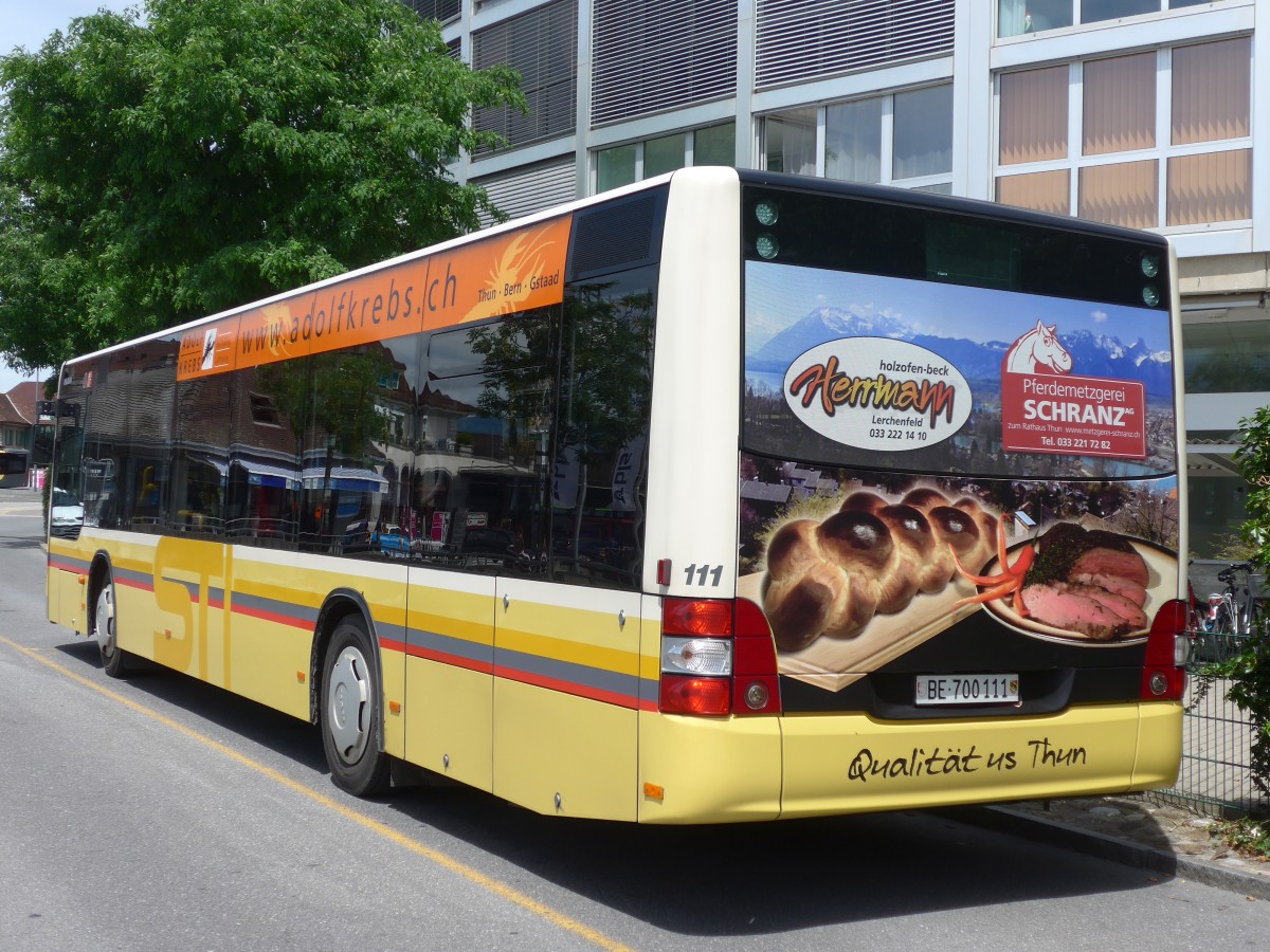 (162'461) - STI Thun - Nr. 111/BE 700'111 - MAN am 22. Juni 2015 bei der Schiffl�ndte Thun