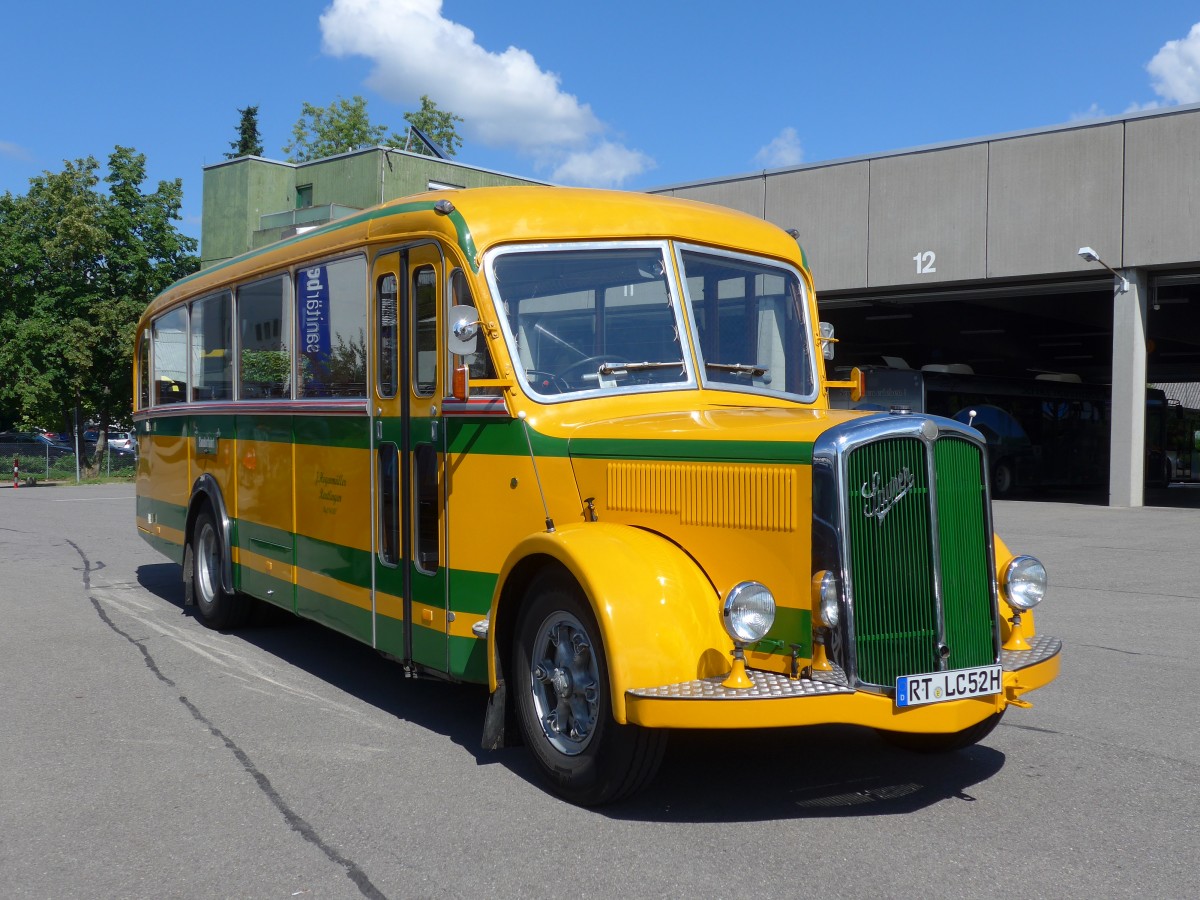 (162'536) - Hogenm�ller, Reutlingen - RT-LC 52H - Saurer/R&J (ex AvH Heimenschwand Nr. 1) am 24. Juni 2015 in Reutlingen, Betriebshof
