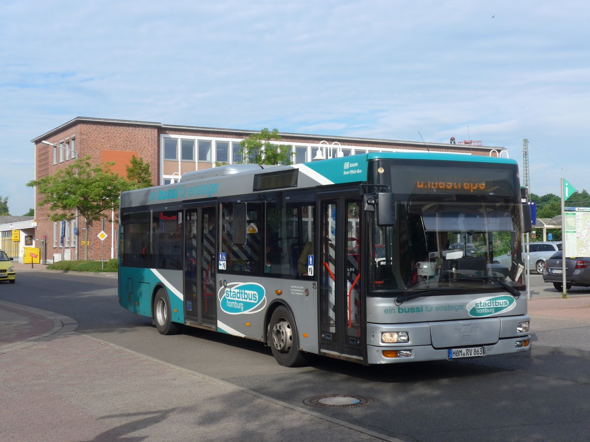 (162'571) - RSW Saarbr�cken - HOM-RV 863 - MAN am 25. Juni 2015 beim Bahnhof Homburg