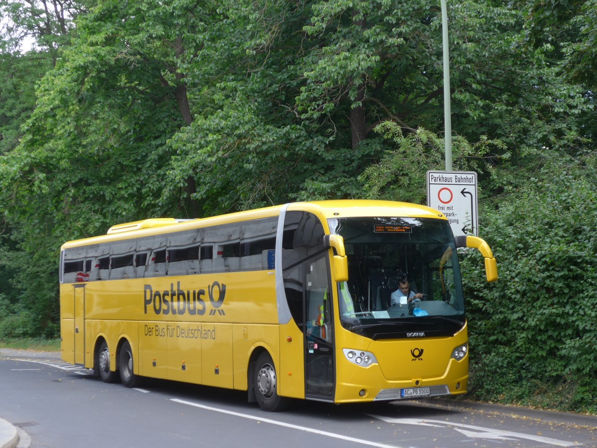 (162'742) - Euregiotours, Eschweiler - AC-PB 5500 - Scania/Lahden am 27. Juni 2015 beim Bahnhof W�rzburg