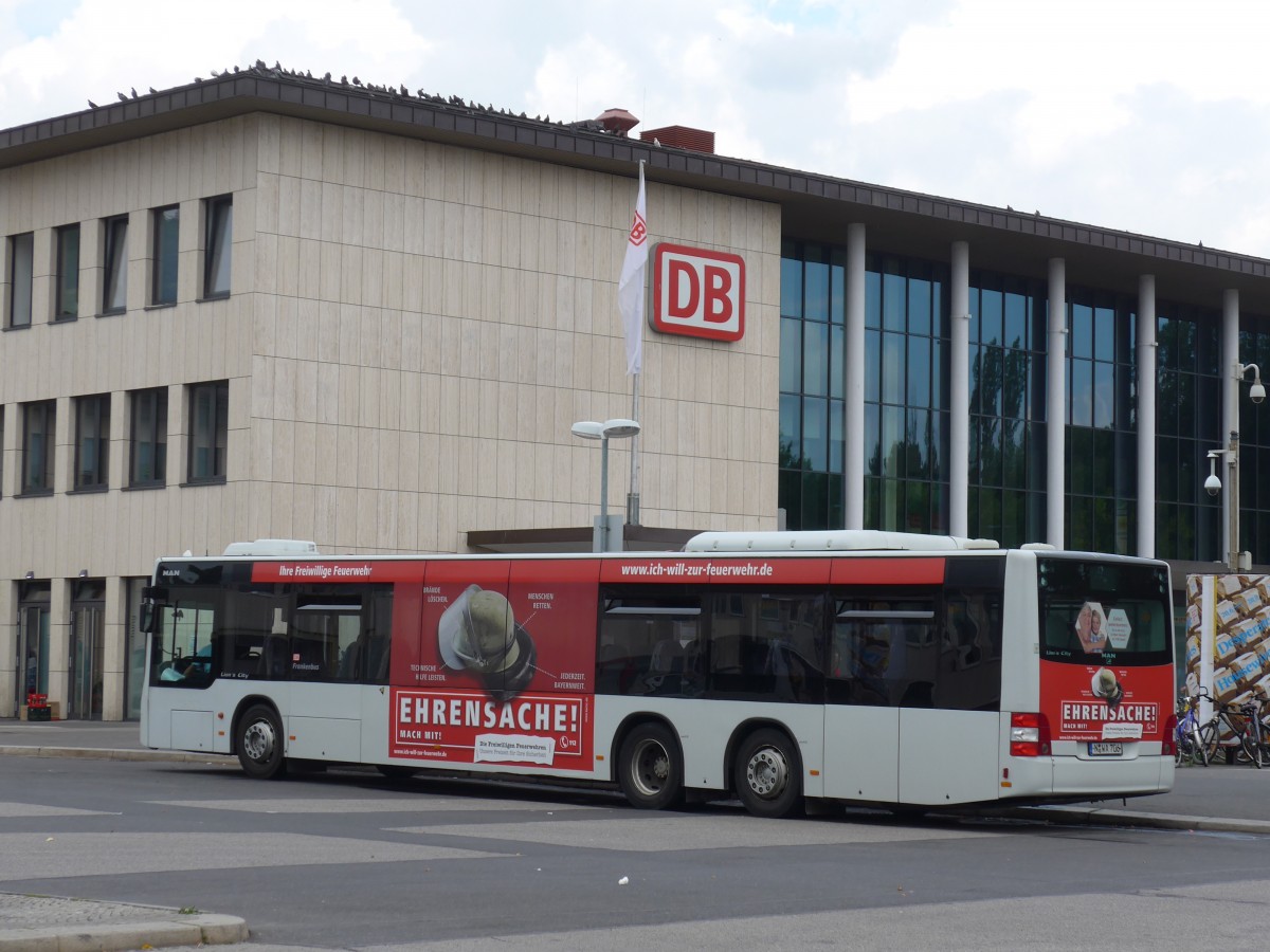 (162'749) - OVF N�rnberg - N-WA 706 - MAN am 27. Juni 2015 beim Bahnhof W�rzburg