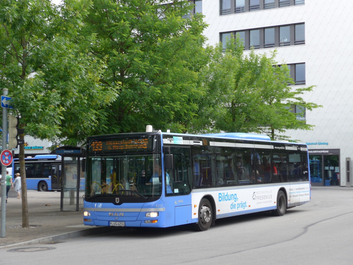 (162'783) - MVG M�nchen - Nr. 4250/M-VG 4250 - MAN am 28. Juni 2015 in M�nchen, Bahnhof Giesing