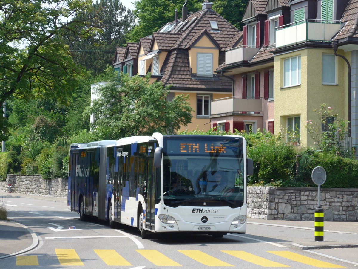 (162'969) - Welti-Furrer, Bassersdorf - Nr. 70/ZH 225'958 - Mercedes (ex EvoBus, Kloten) am 6. Juli 2015 in Z�rich, Bucheggplatz