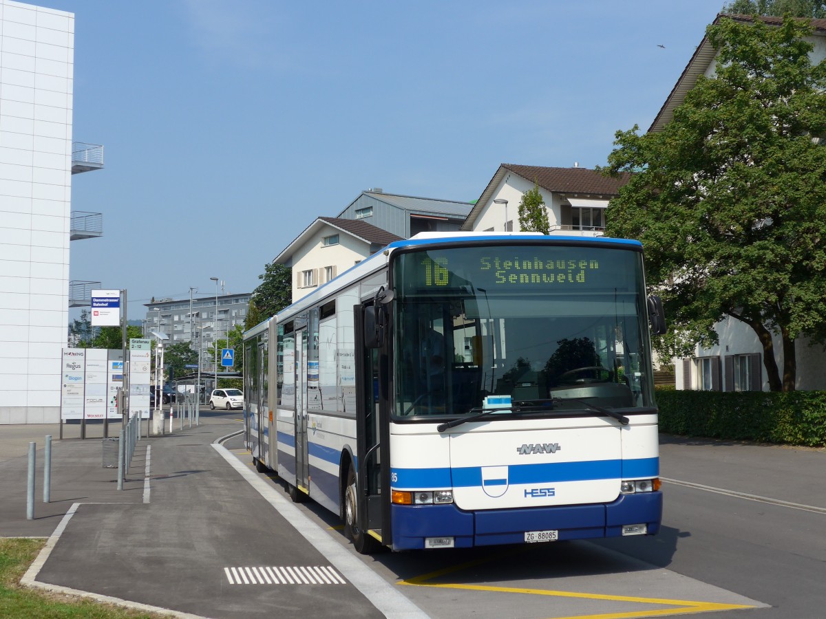 (163'003) - ZVB Zug - Nr. 85/ZG 88'085 - NAW/Hess am 6. Juli 2015 in Zug, Dammstrasse/Bahnhof