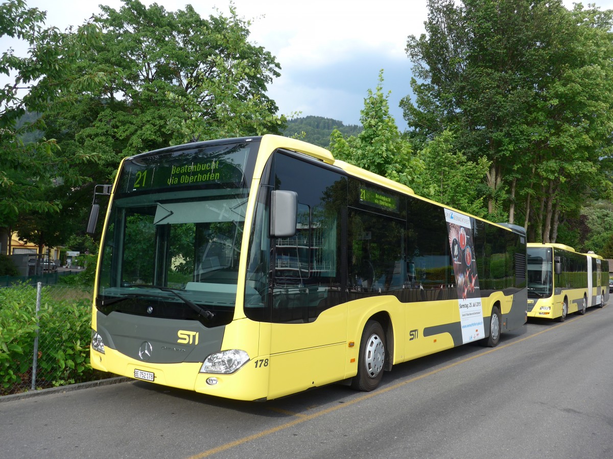(163'017) - STI Thun - Nr. 178/BE 752'178 - Mercedes am 7. Juli 2015 bei der Schiffl�ndte Thun