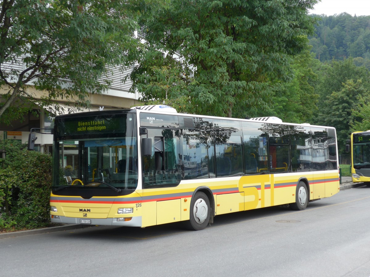 (163'642) - STI Thun - Nr. 126/BE 700'126 - MAN am 18. August 2015 bei der Schiffl�ndte Thun