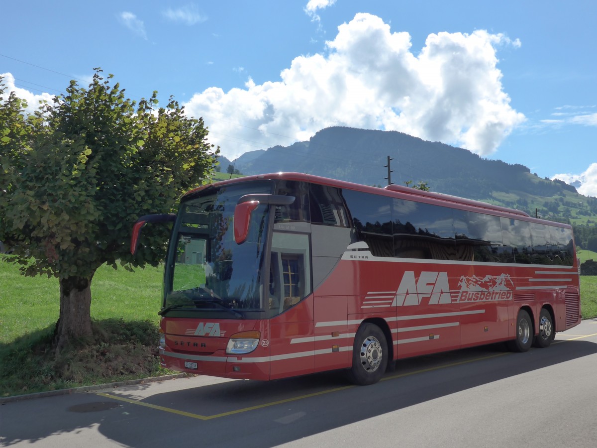 (163'709) - AFA Adelboden - Nr. 23/BE 26'709 - Setra (ex Blaguss, A-Wien Nr. 5402) am 20. August 2015 beim Bahnhof M�lenen