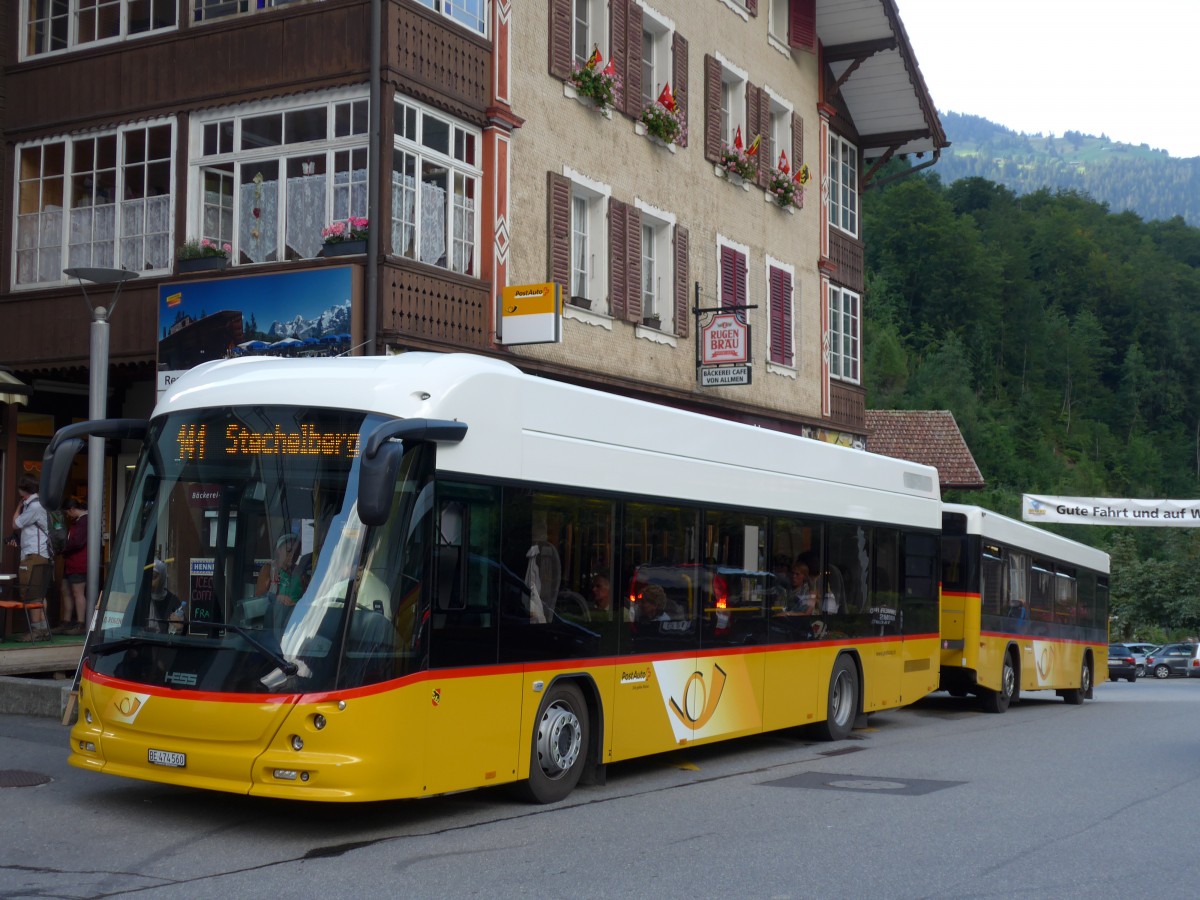 (163'723) - PostAuto Bern - BE 474'560 - Hess am 22. August 2015 beim Bahnhof Lauterbrunnen