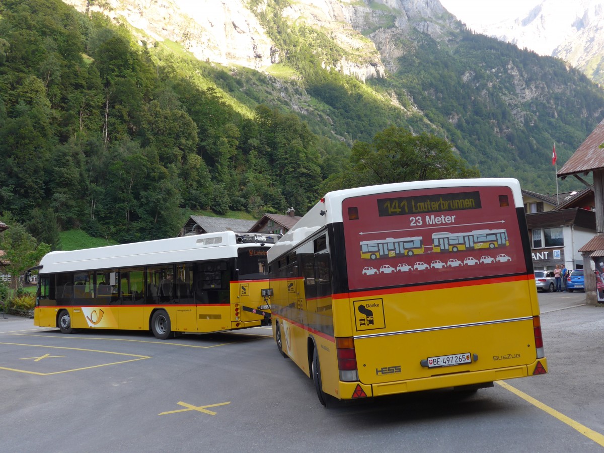 (163'731) - PostAuto Bern - BE 497'265 - Lanz+Marti/Hess Personenanh�nger (ex VBL Luzern Nr. 308) am 22. August 2015 in Stechelberg, Hotel