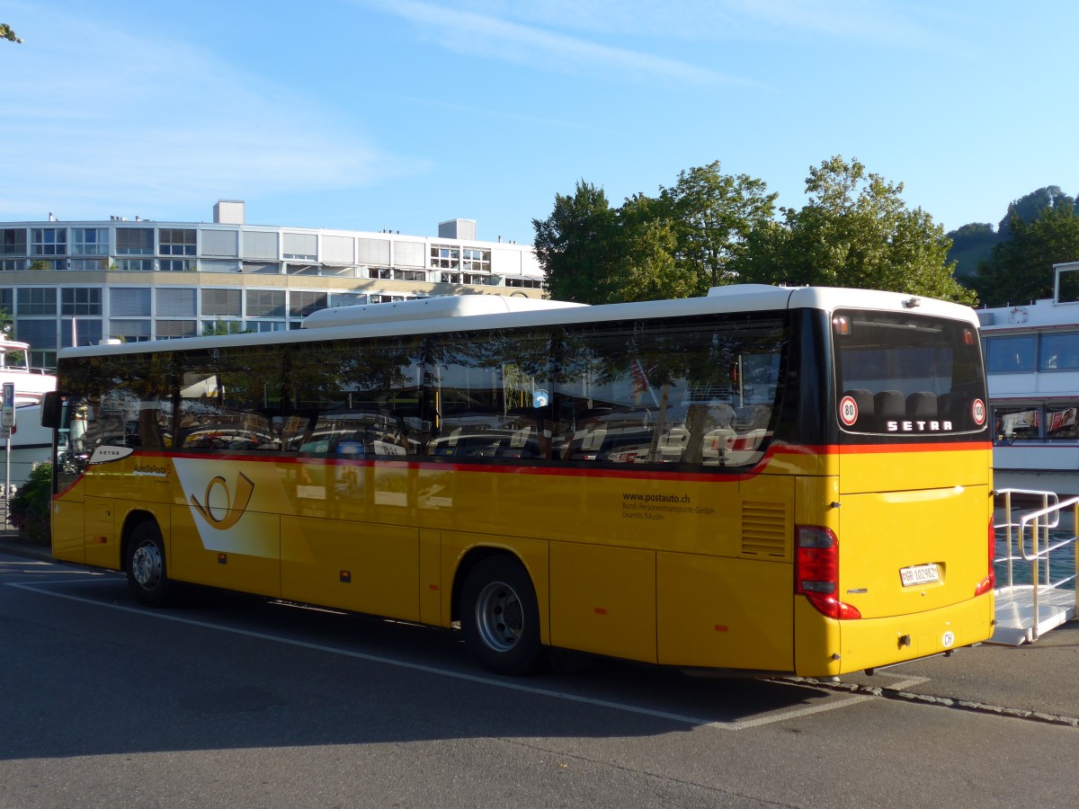 (163'734) - Bundi, Disentis - GR 102'982 - Setra am 23. August 2015 bei der Schiffl�ndte Thun