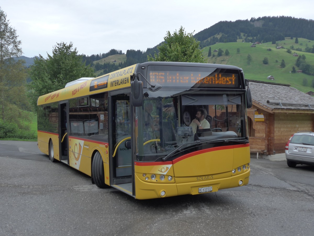 (163'792) - PostAuto Bern - BE 610'537 - Solaris am 23. August 2015 in Habkern, Z�undli