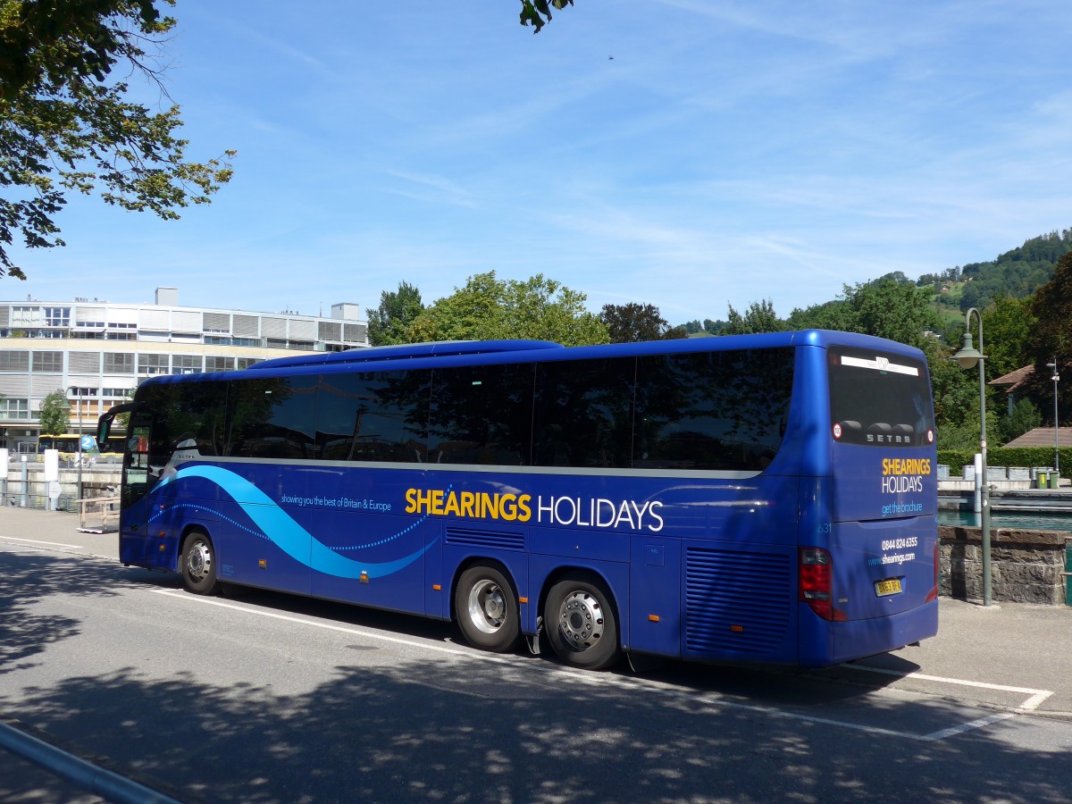 (163'858) - Aus England: Shearings, Wigan - Nr. 631/BX63 BFA - Setra am 26. August 2015 bei der Schiffl�ndte Thun