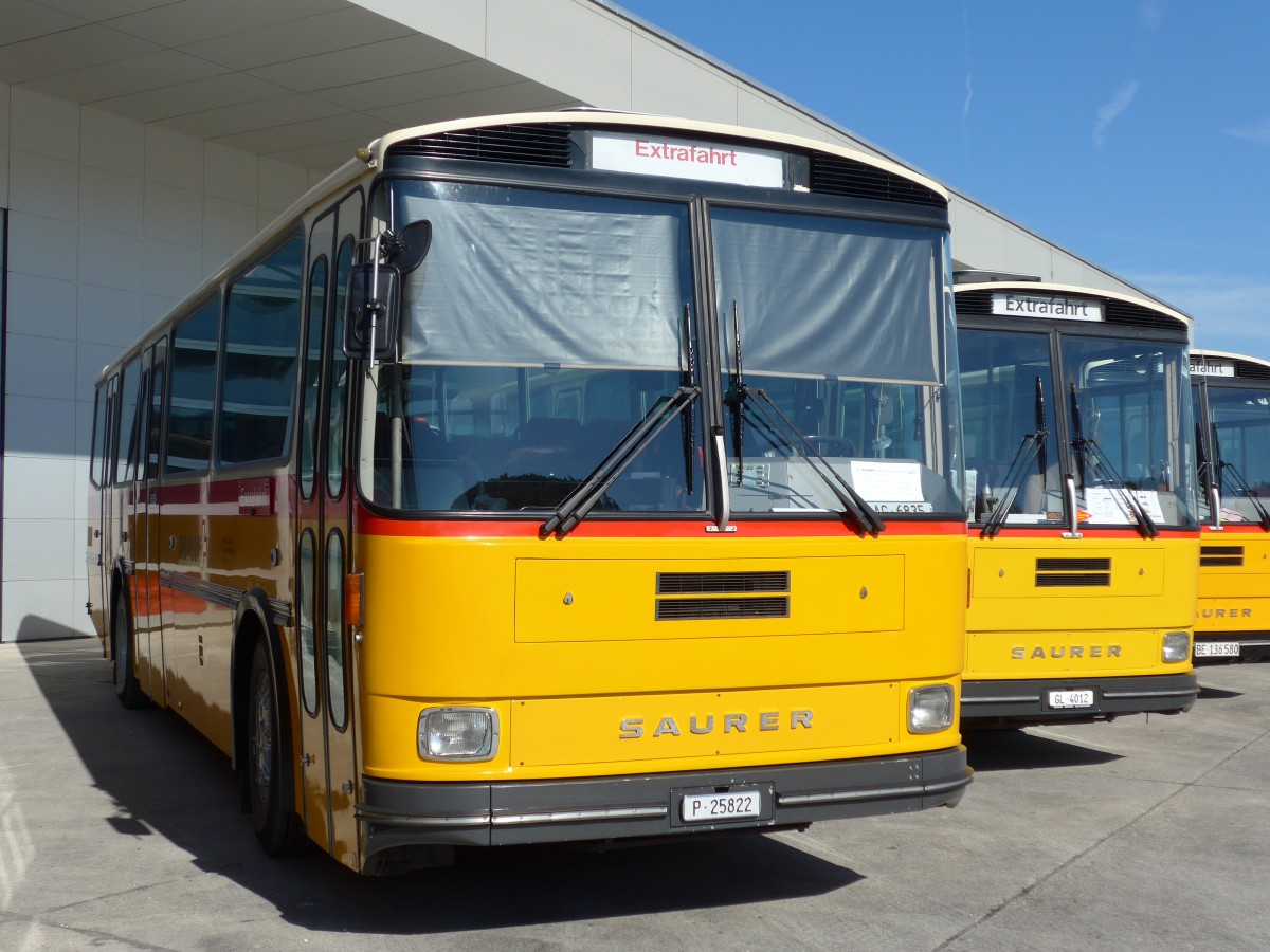 (163'878) - Gautschi, Suhr -  P 25'822  - Saurer/T�scher (ex L�tscher, Neuheim Nr. 200; ex Cartek, Regensdorf; ex P 25'822) am 29. August 2015 in Oberkirch, CAMPUS Sursee