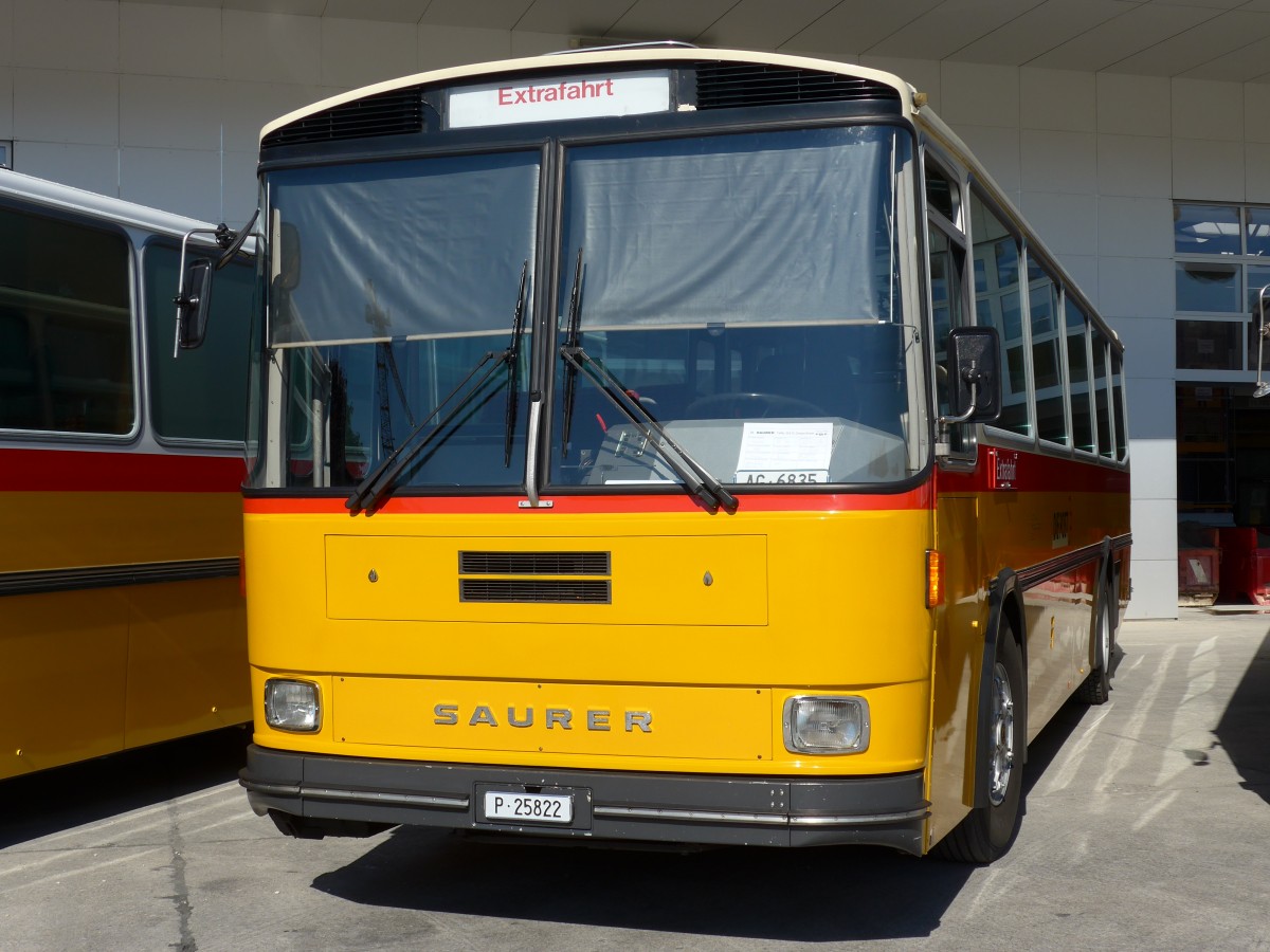 (163'891) - Gautschi, Suhr -  P 25'822  - Saurer/T�scher (ex L�tscher, Neuheim Nr. 200; ex Cartek, Regensdorf; ex P 25'822) am 29. August 2015 in Oberkirch, CAMPUS Sursee
