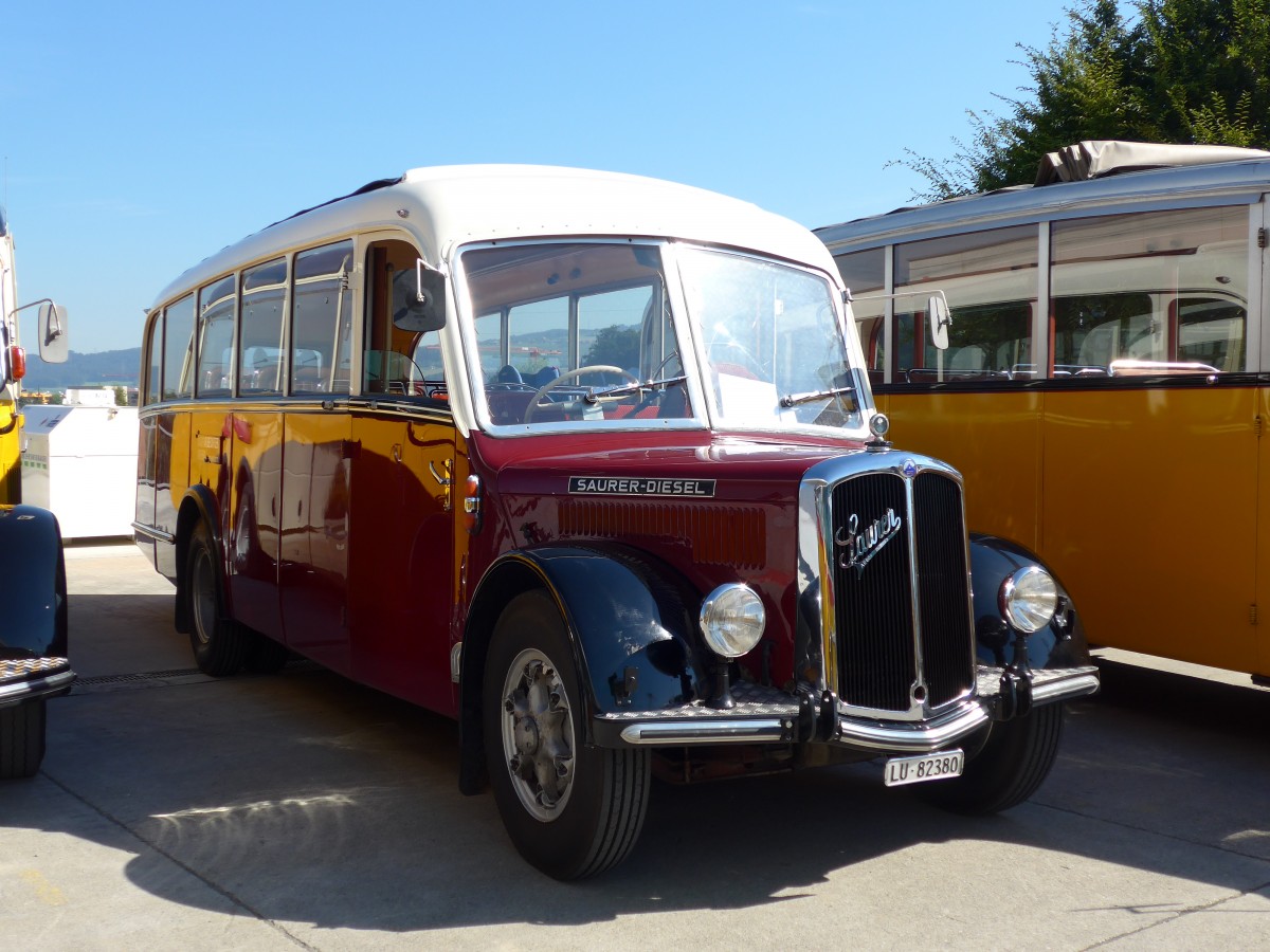 (163'933) - Bechter, Kriens - LU 82'380 - Saurer/Krapf (ex M�nch, D-Marienberg; ex Spirig, Widnau; ex RhV Altst�tten Nr. 33; ex Th�r, Eichberg) am 29. August 2015 in Oberkirch, CAMPUS Sursee