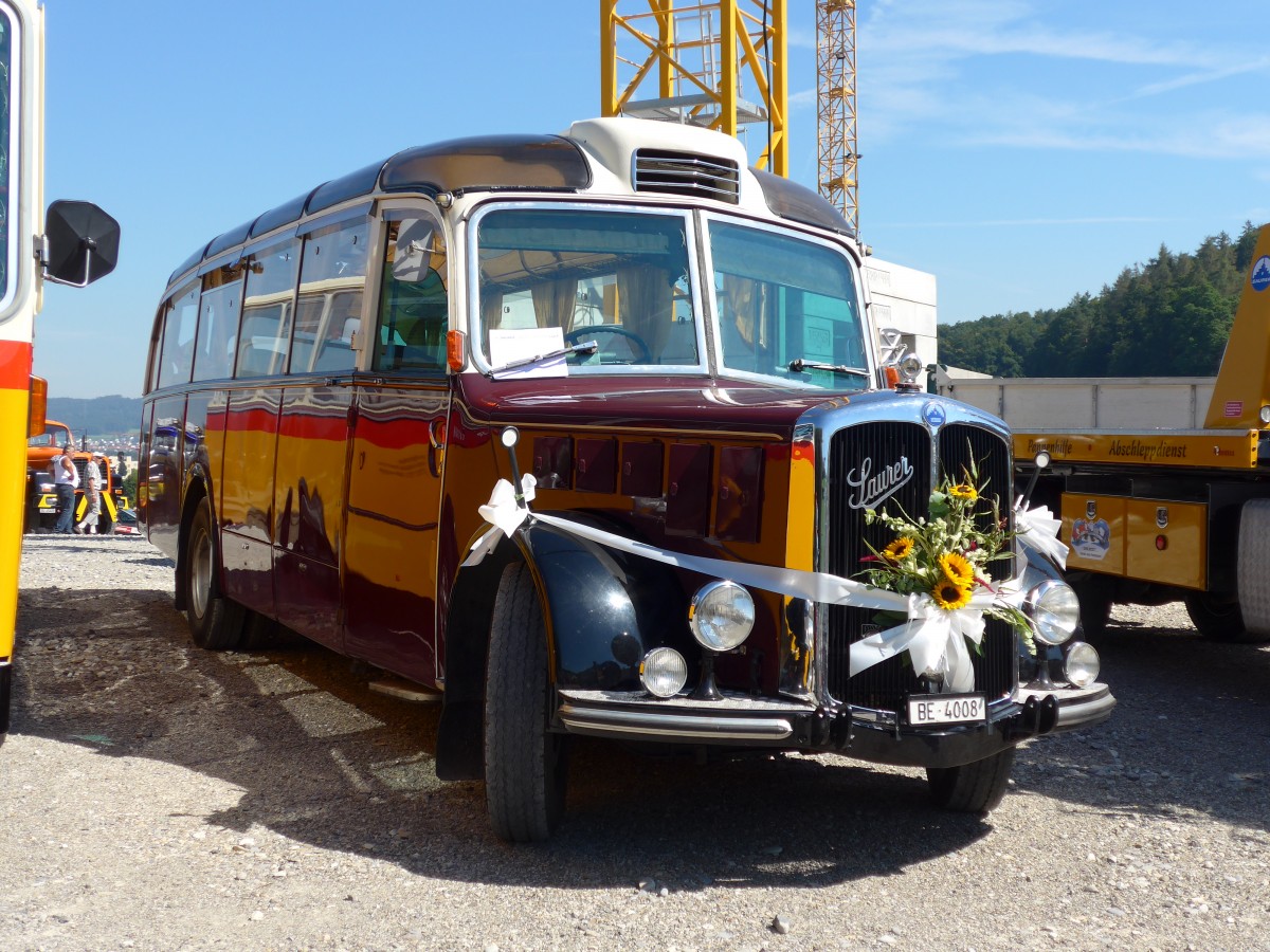 (164'007) - Roth, Niederwangen - BE 4008 - Saurer/Eggli (ex Paproth, D-Mainz; ex Hotel Orselina, Locarno; ex Riederer, St. Margarethenberg; ex Luk, Gr�sch; ex P 23'138; ex P 2205) am 29. August 2015 in Oberkirch, CAMPUS Sursee