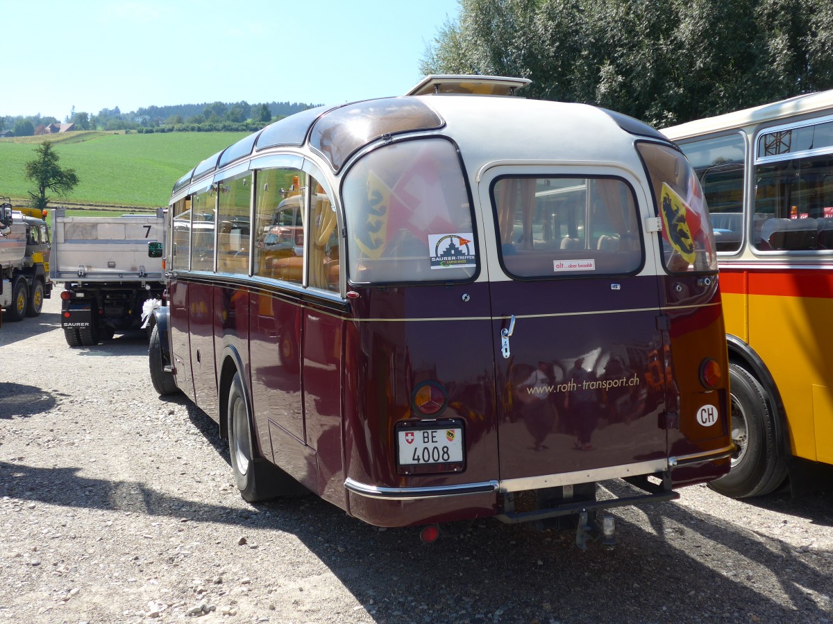 (164'110) - Roth, Niederwangen - BE 4008 - Saurer/Eggli (ex Paproth, D-Mainz; ex Hotel Orselina, Locarno; ex Riederer, St. Margarethenberg; ex Luk, Gr�sch; ex P 23'138; ex P 2205) am 29. August 2015 in Oberkirch, CAMPUS Sursee