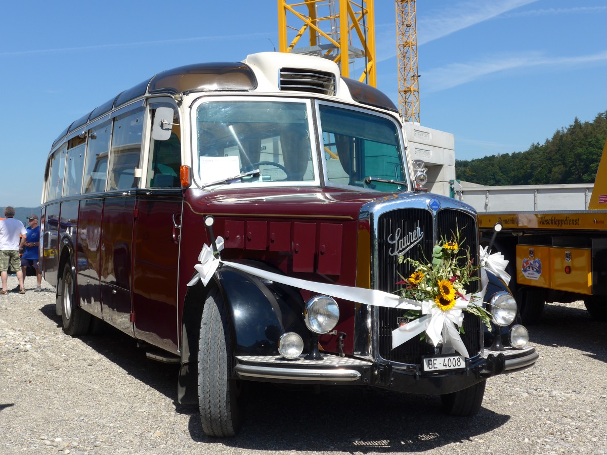 (164'195) - Roth, Niederwangen - BE 4008 - Saurer/Eggli (ex Paproth, D-Mainz; ex Hotel Orselina, Locarno; ex Riederer, St. Margarethenberg; ex Luk, Gr�sch; ex P 23'138; ex P 2205) am 29. August 2015 in Oberkirch, CAMPUS Sursee