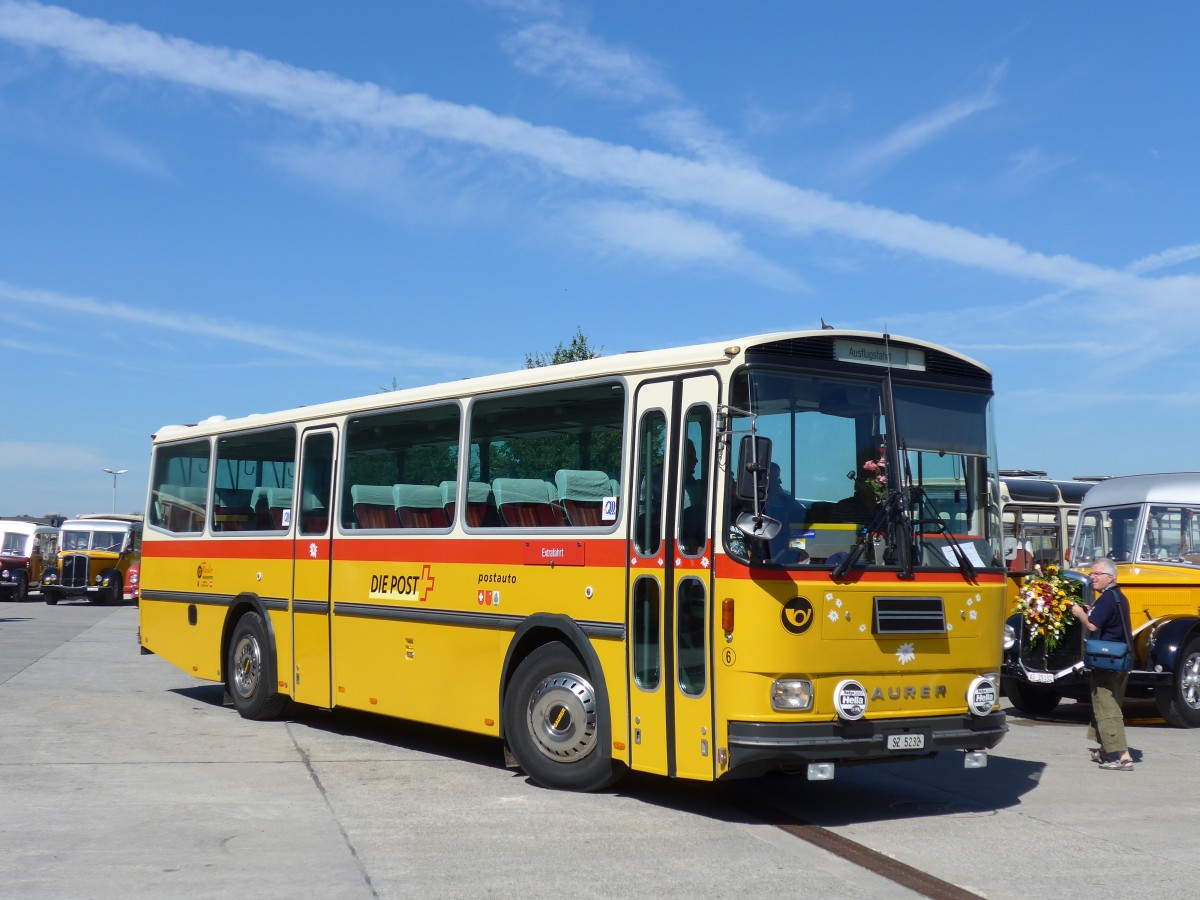 (164'209) - F�ssler, Unteriberg - Nr. 6/SZ 5232 - Saurer/R&J (ex Sch�rch, Gutenburg Nr. 6; ex P 24'358) am 29. August 2015 in Oberkirch, CAMPUS Sursee