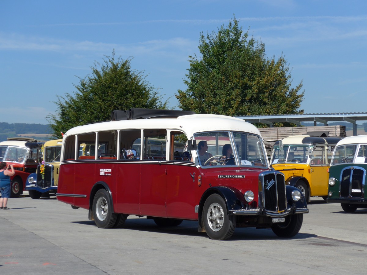(164'222) - Bechter, Kriens - LU 82'380 - Saurer/Krapf (ex M�nch, D-Marienberg; ex Spirig, Widnau; ex RhV Altst�tten Nr. 33; ex Th�r, Eichberg) am 29. August 2015 in Oberkirch, CAMPUS Sursee 
