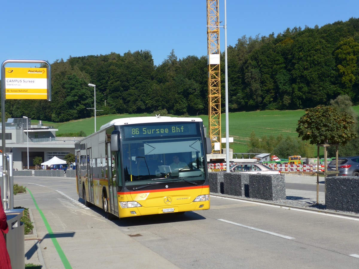 (164'252) - H�fliger, Sursee - Nr. 4/LU 197'104 - Mercedes (ex PostAuto Nordschweiz Nr. 4) am 29. August 2015 in Oberkirch, CAMPUS Sursee