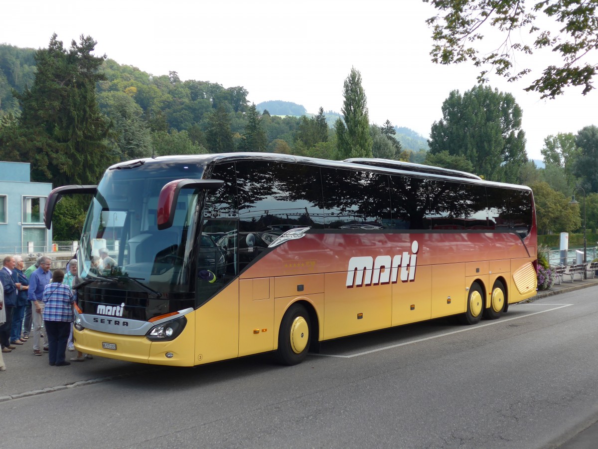 (164'555) - Marti, Kallnach - Nr. 3/BE 572'203 - Setra am 10. September 2015 bei der Schiffl�ndte Thun