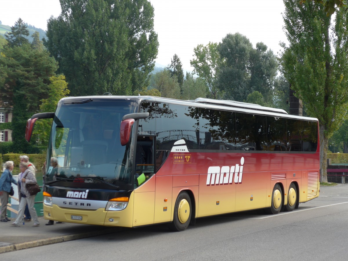(164'559) - Marti, Kallnach - Nr. 4/BE 572'204 - Setra am 10. September 2015 bei der Schiffl�ndte Thun