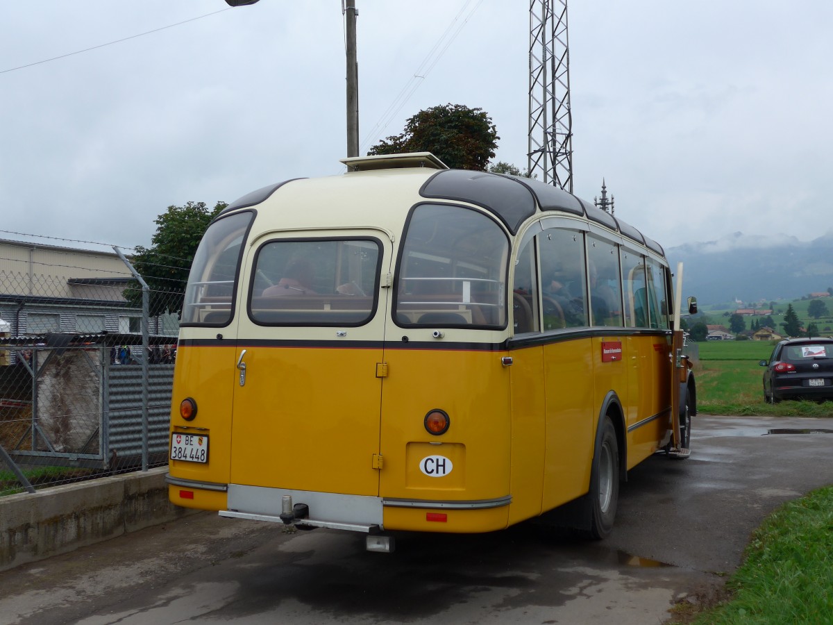 (164'660) - Museum f�r Kommunikation, Bern - BE 384'448 - Saurer/Eggli (ex P 23'135) am 13. September 2015 in Mamishaus, Depot MfK