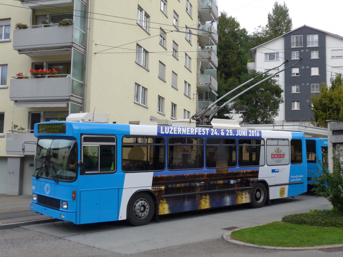 (164'861) - VBL Luzern - Nr. 260 - NAW/R&J-Hess Trolleybus am 16. September 2015 in Luzern, W�rzenbach
