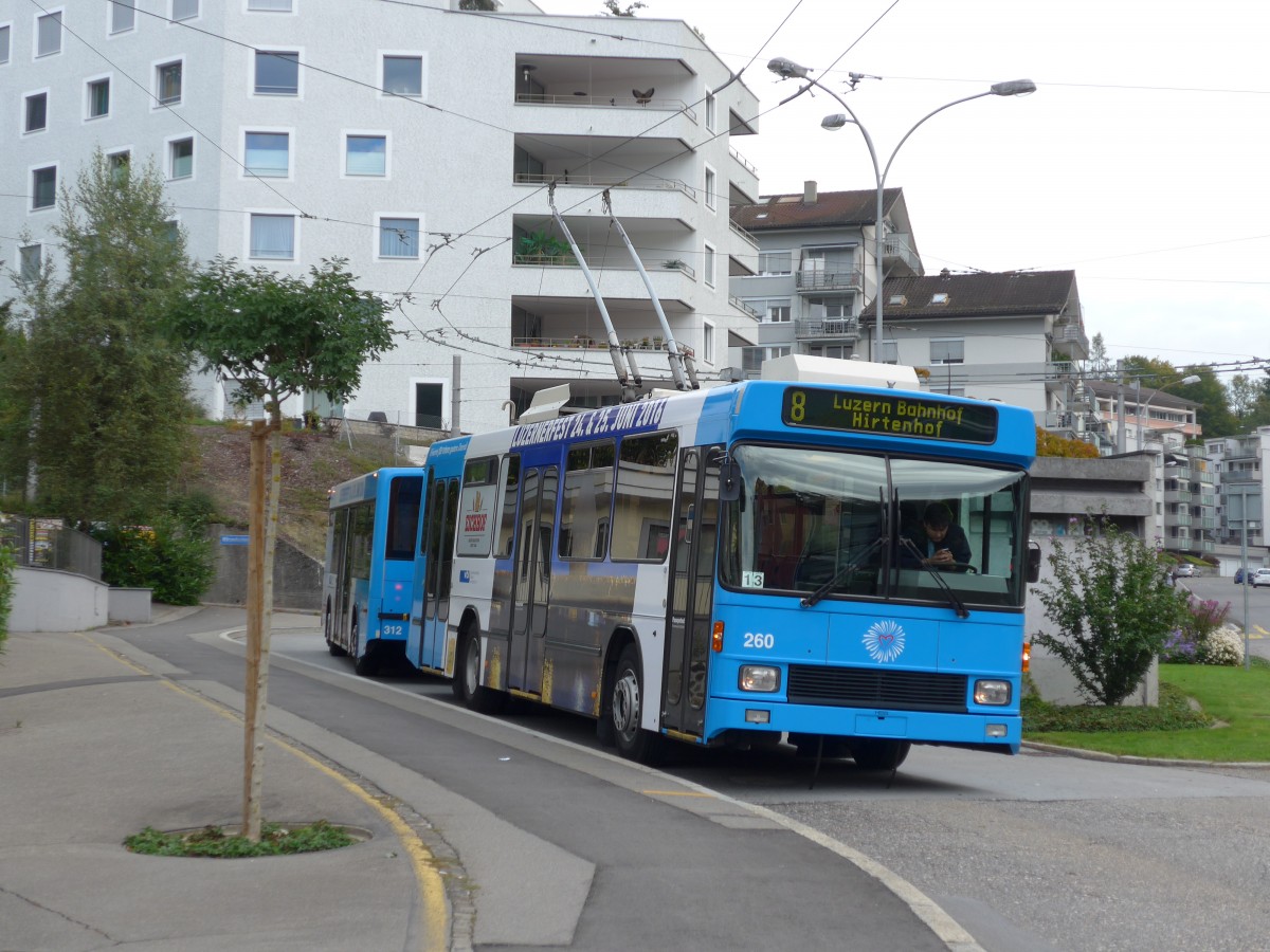(164'863) - VBL Luzern - Nr. 260 - NAW/R&J-Hess Trolleybus am 16. September 2015 in Luzern, W�rzenbach