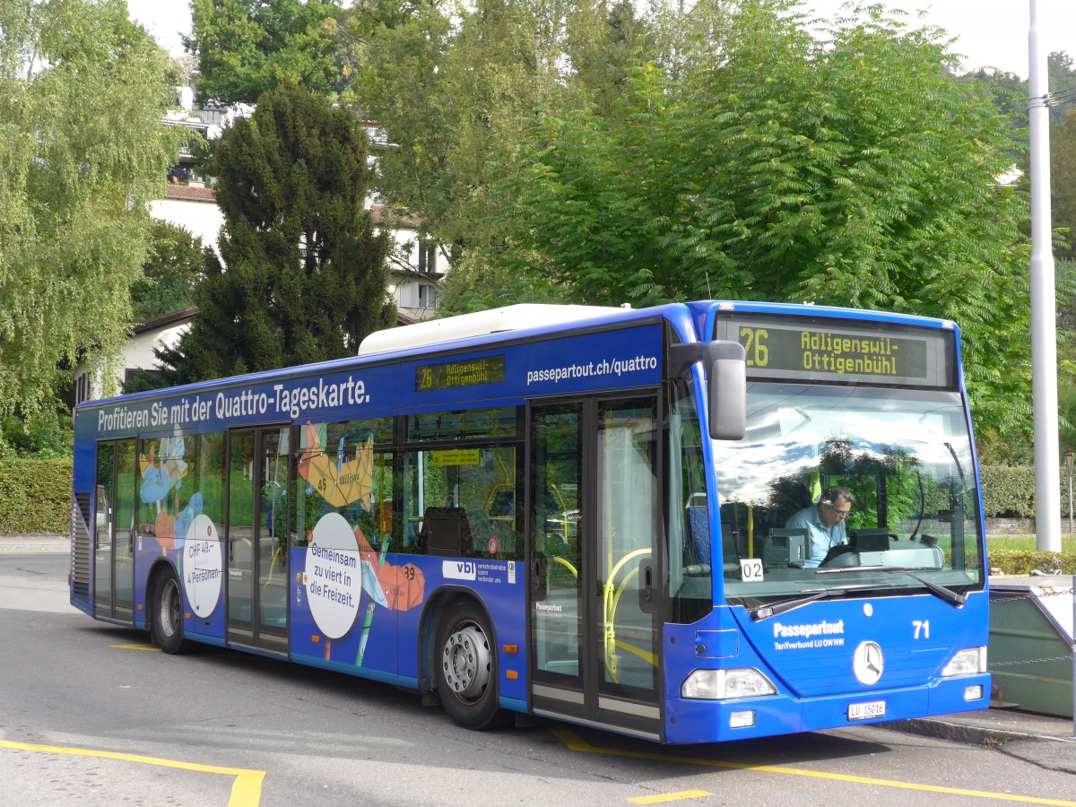 (164'873) - VBL Luzern - Nr. 71/LU 15'016 - Mercedes am 16. September 2015 in Luzern, Br�elstrasse