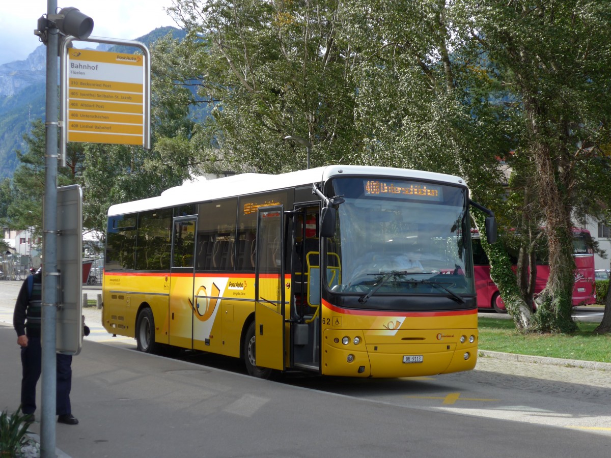 (164'893) - AAGU Altdorf - Nr. 62/UR 9113 - Cacciamali am 16. September 2015 beim Bahnhof Fl�elen