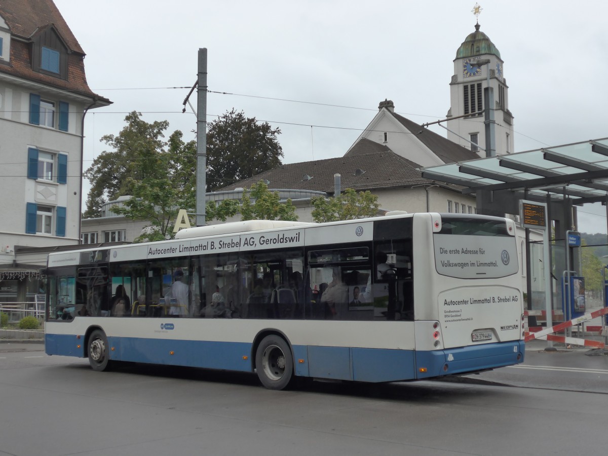 (164'985) - Limmat Bus, Dietikon - Nr. 41/ZH 379'446 - Neoplan (ex VBZ Z�rich Nr. 261) am 17. September 2015 beim Bahnhof Dietikon