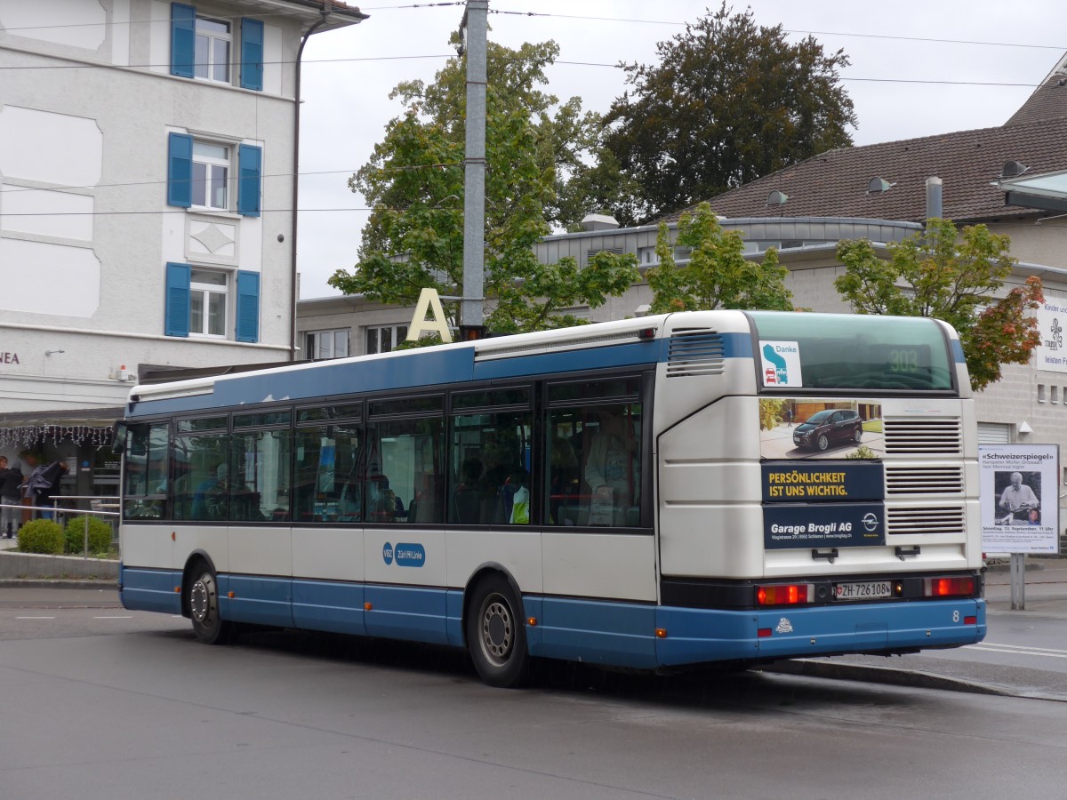 (164'992) - Limmat Bus, Dietikon - Nr. 8/ZH 726'108 - Renault (ex H�rzeler, Dietikon Nr. 32) am 17. September 2015 beim Bahnhof Dietikon