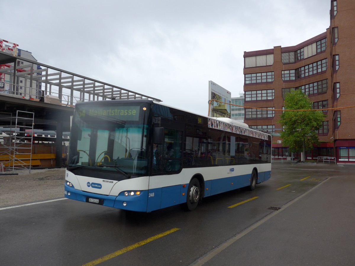 (164'996) - VBZ Z�rich - Nr. 248/ZH 726'248 - Neoplan am 17. September 2015 beim Bahnhof Z�rich-Oerlikon