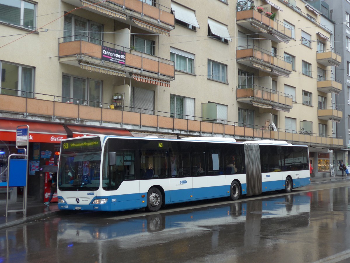 (164'999) - VBZ Z�rich - Nr. 408/ZH 745'408 - Mercedes am 17. September 2015 beim Bahnhof Z�rich-Oerlikon