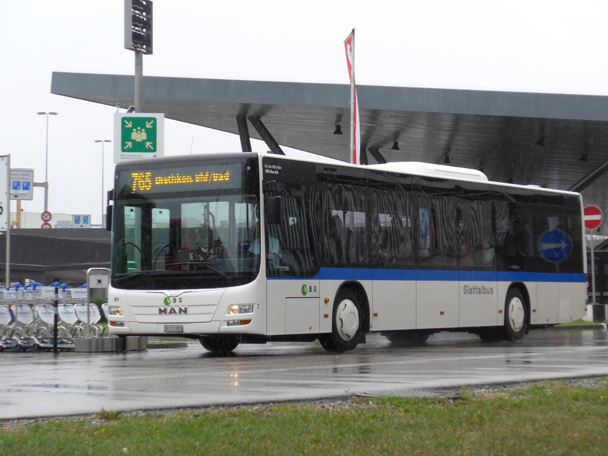 (165'023) - ATE Bus, Effretikon - Nr. 61/ZH 313'805 - MAN am 17. September 2015 in Z�rich, Flughafen