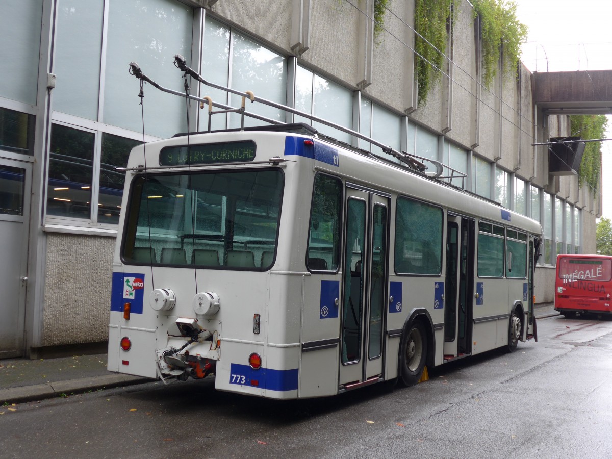 (165'079) - TL Lausanne - Nr. 773 - NAW/Lauber Trolleybus am 18. September 2015 in Lausanne, D�p�t Borde