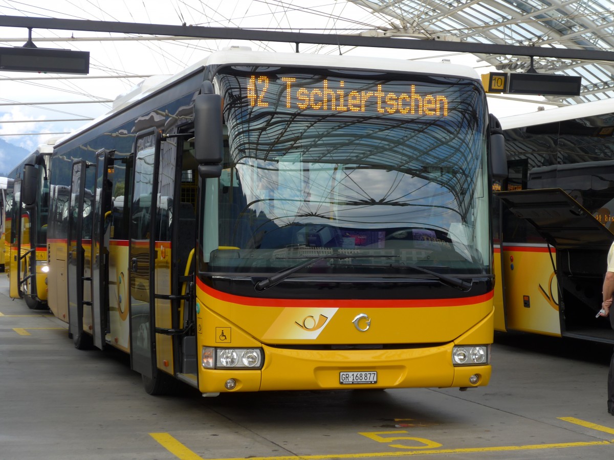 (165'180) - PostAuto Graub�nden - GR 168'877 - Irisbus am 19. September 2015 in Chur, Postautostation