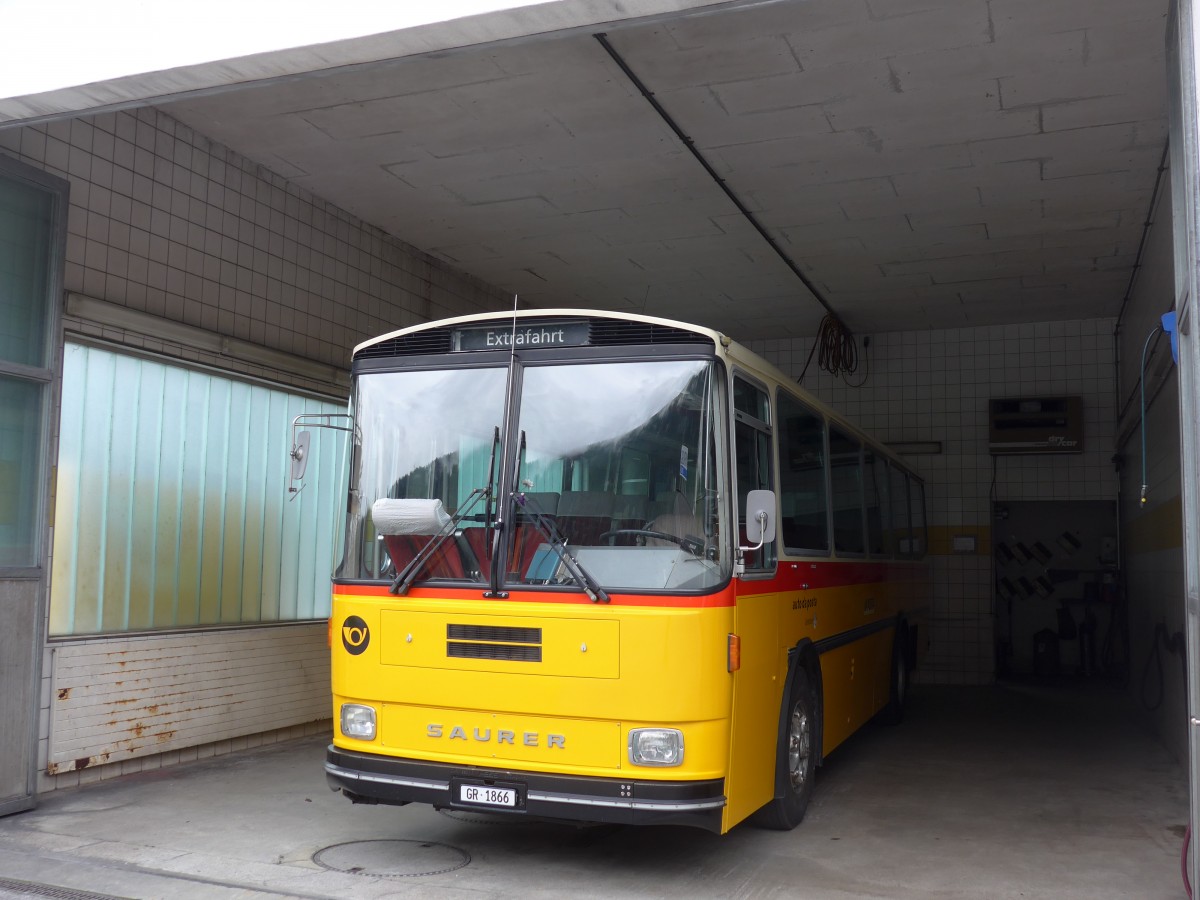(165'241) - Mark, Andeer - GR 1866 - Saurer/R&J (ex PostAuto Graub�nden; ex P 24'350) am 19. September 2015 in Andeer, Garage