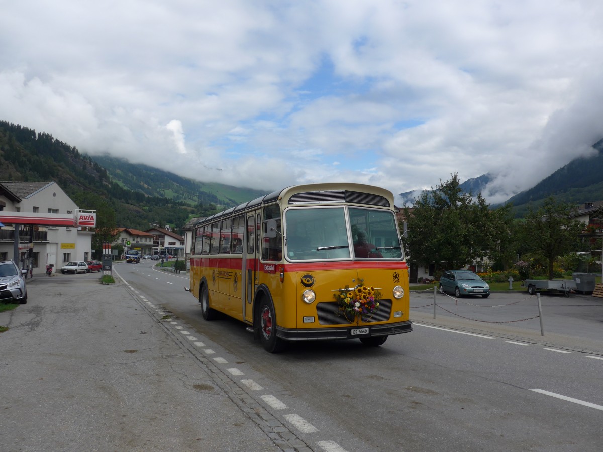 (165'309) - Fischer, Basel - Nr. 21/BS 5540 - FBW/Gangloff (ex B�tra, Birr Nr. 21; ex P 24'160) am 19. September 2015 in Andeer, Tgavugl