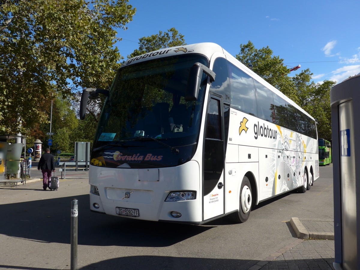 (165'447) - Aus Kroatien: Croatia Bus, Zagreb - ZG 9282-FF - Volvo (ex Globtour, Medugorje) am 19. September 2015 in Z�rich, Sihlquai