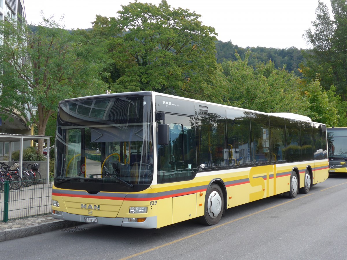 (165'497) - STI Thun - Nr. 139/BE 801'139 - MAN am 22. September 2015 bei der Schiffl�ndte Thun