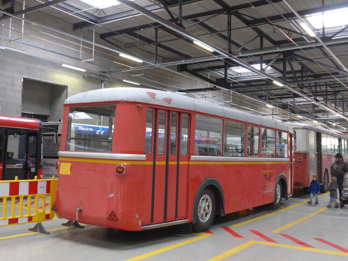 (165'848) - AS Engi - Nr. 42 - Moser/R&J Personenanh�nger (ex AAGG Gossau; ex WV Winterthur Nr. 161) am 26. September 2015 in Winterthur, Depot Gr�zefeld