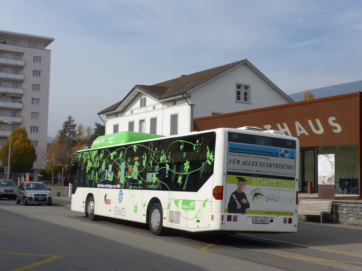 (166'430) - BGU Grenchen - Nr. 16/SO 20'824 - Mercedes am 24. Oktober 2015 beim Bahnhof Grenchen S�d