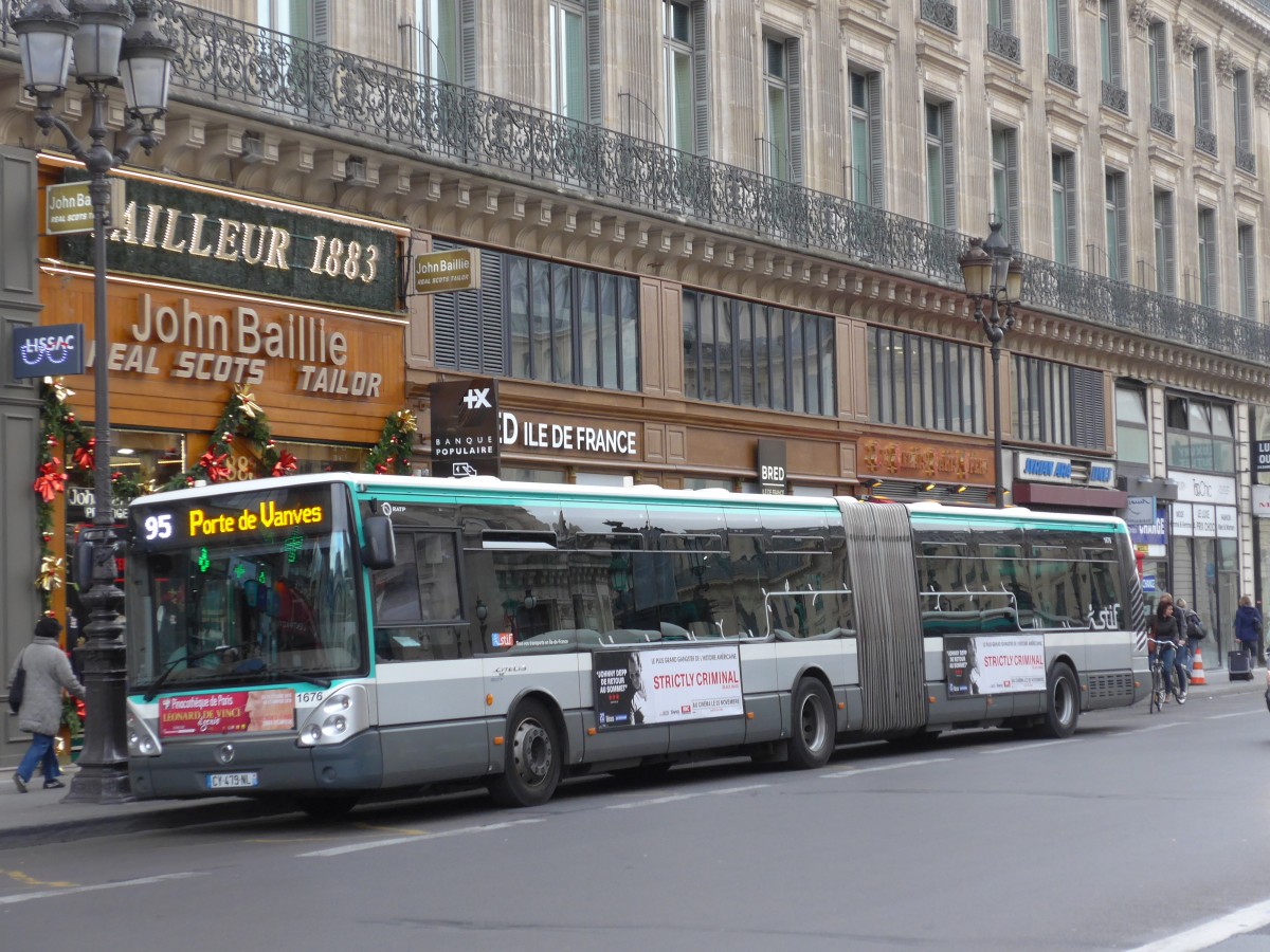(166'880) - RATP Paris - Nr. 1676/VY 479 NL - Irisbus am 16. November 2015 in Paris, Op�ra